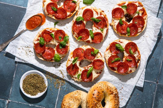 Bagelista Pizza Bagels with Pepperoni on Everything