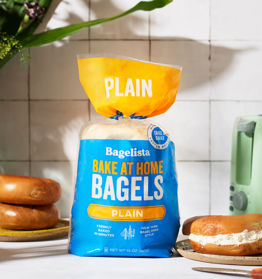 Plain par baked take & bake bagelista bagels new york